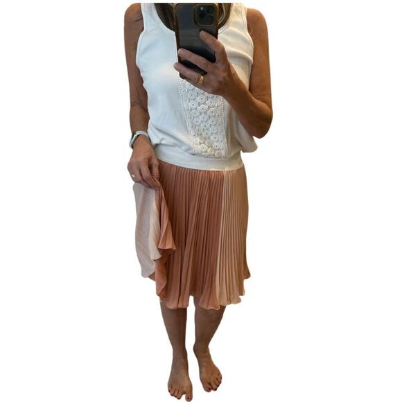 BCBGMaxAzria Tisa Colorblock Pleaded Waistband Skirt.Size XS - Picture 3 of 11